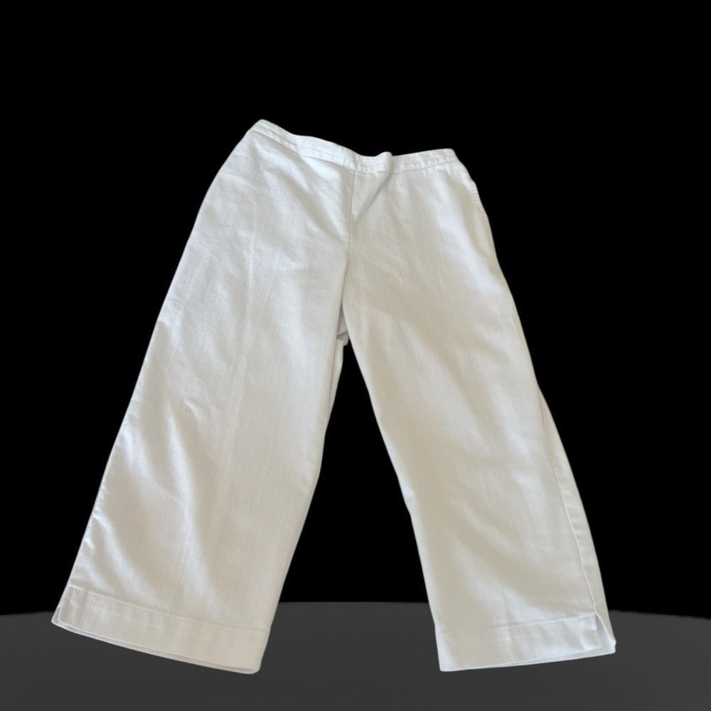 Alfred Dunner White Cropped Ankle Jeans Relaxed Fit